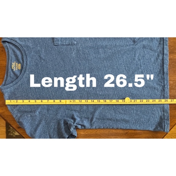 Polo Ralph Lauren Men’s Blue Heathered Jersey Pocket T-Shirt (Size L) - Picture 7 of 7